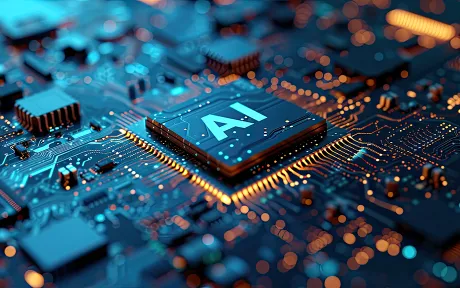 AI chip on a circuit board
